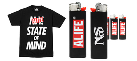 ALIFE x NaS Collaborative T-shirt and Lighter