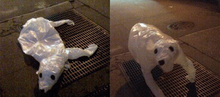 Plastic Bag Subway Art