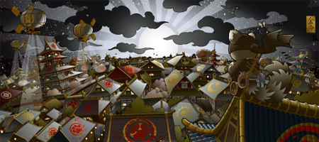 Huck Gee Gold Life Series – Moonrise Rooftops