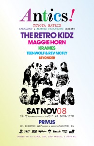 Antics! Join Us On Saturday Nov. 8