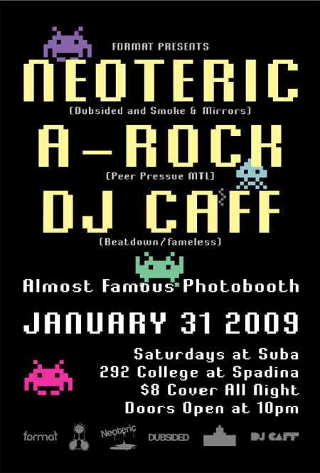 Format Presents: Neoteric (Dubsided / Smoke & Mirrors) A-Rock (Peer Pressure MTL) DJ Caff (Beatdown / Fameless)