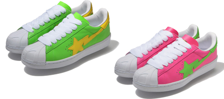 A Bathing Ape Drops ‘Skullsta’ Neon Sneakers