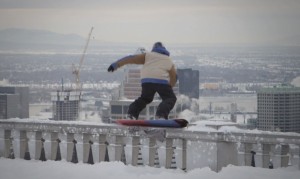 Video: Snowboarding in Downtown Montreal