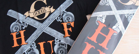 Huf x GOODS Tee and Skate Deck