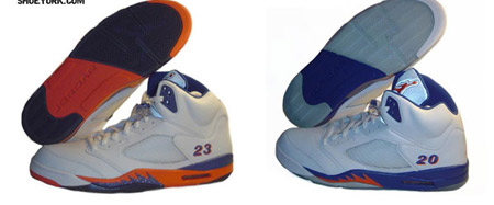 Nike Jordan V’s in New York Knicks Colorway