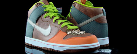 Nike Dunk High Brown/Orange/Green