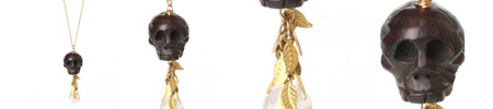 Wood Skull Necklace